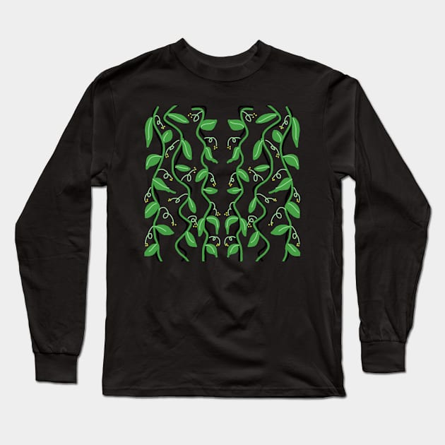 Green Creepers Plants with Yellow Flower Long Sleeve T-Shirt by TANSHAMAYA